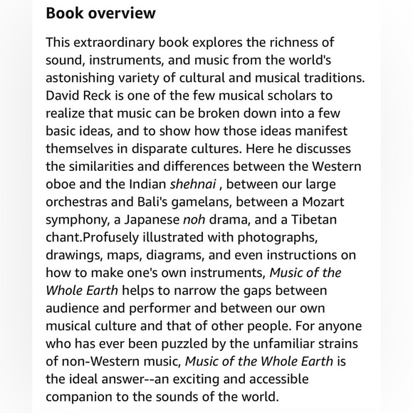 Music of the Whole Earth Book by David Reck and Aboriginal Clap Sticks - Picture 2 of 8